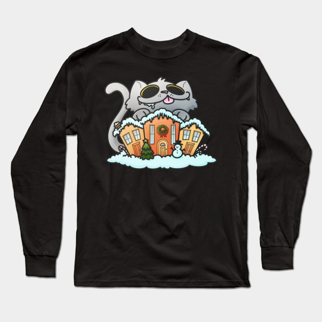 Yule Cat Long Sleeve T-Shirt by candice-allen-art